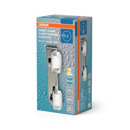 Osram - LED zidno svjetlo za kupaonicu ORBIS FLAME 2xLED/5,5W/230V 3000/4000K IP44 sjajni krom