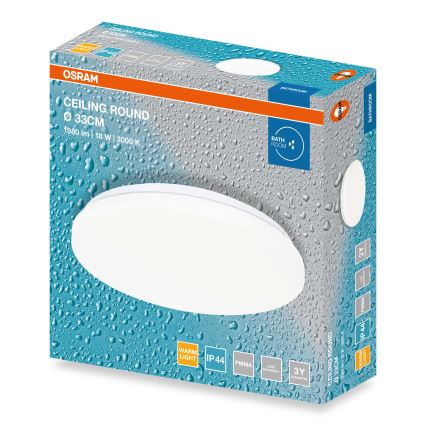 Osram - LED stropna svjetiljka za kupaonicu CEILING ROUND LED/18W/230V 3000K Ø 33 cm IP44 bijela