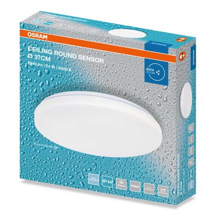 Osram - LED stropno svjetlo za kupaonicu sa senzorom sumraka CEILING ROUND LED/24W/230V 6500K Ø 37 cm IP44 bijelo