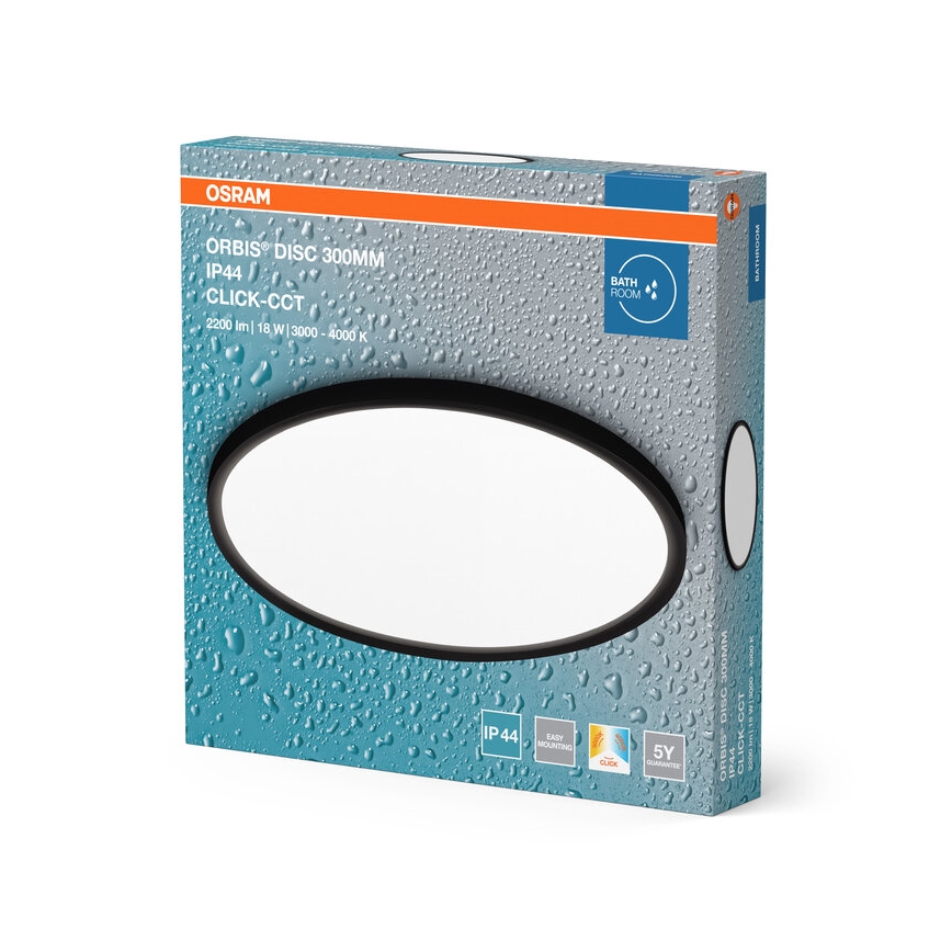 Osram - LED kupaonsko stropno svjetlo DISC LED/18W/230V 3000/4000K Ø 30 cm IP44 crno