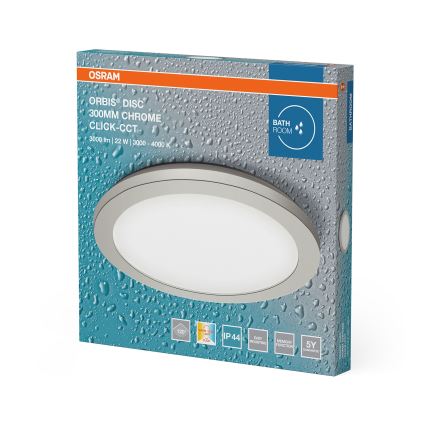 Osram - Kupaonsko LED stropno svjetlo ORBIS DISC LED/22W/230V 3000/4000K Ø 30 cm IP44 matni krom