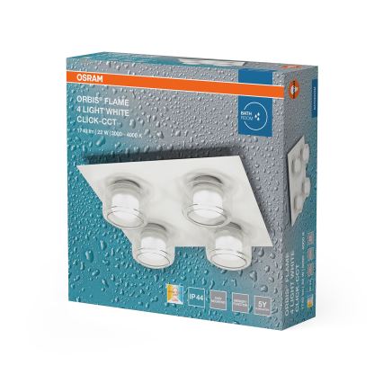 Osram - LED stropno svjetlo za kupaonicu ORBIS FLAME 4xLED/5,5W/230V 3000/4000K IP44 bijelo