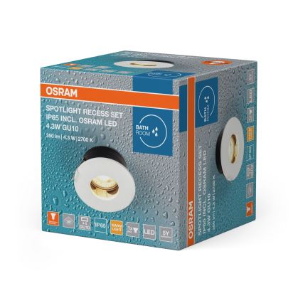 Osram - LED kupaonsko ugradno svjetlo SPOT 1xGU10/4,3W/230V 2700K CRI 90 Ø 8,5 cm IP65 bijela