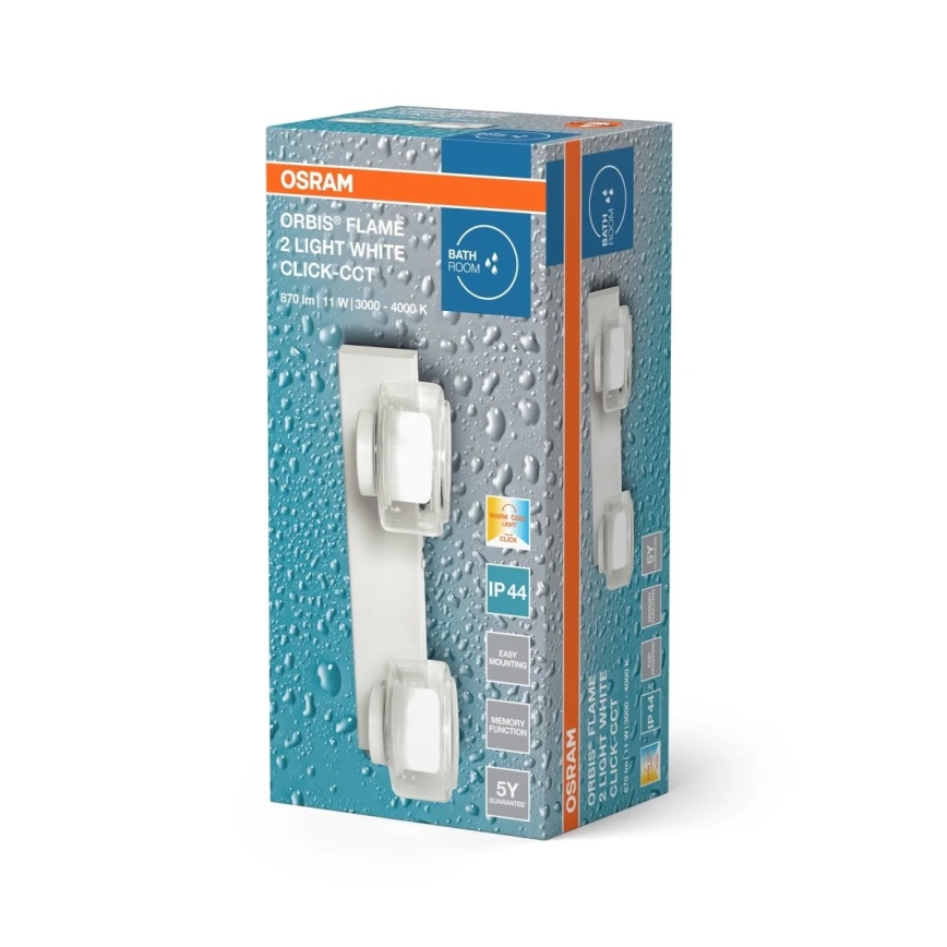 Osram - LED zidno svjetlo za kupaonicu ORBIS FLAME 2xLED/5,5W/230V IP44 bijela