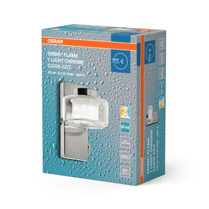 Osram - LED zidno svjetlo za kupaonicu ORBIS FLAME LED/5,5W/230V 3000/4000K IP44 sjajni krom