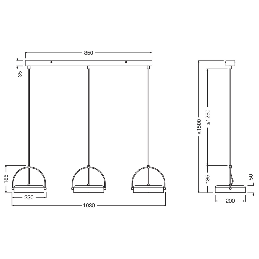 Osram - LED luster na kabelu DECOR PUCK 3xLED/12W/230V CRI 90 crna