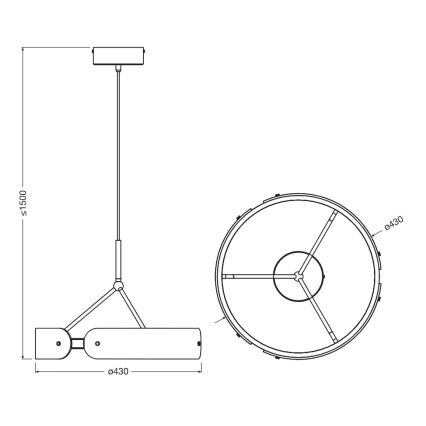 Osram - LED luster na sajli DECOR CURVE LED/33W/230V siva