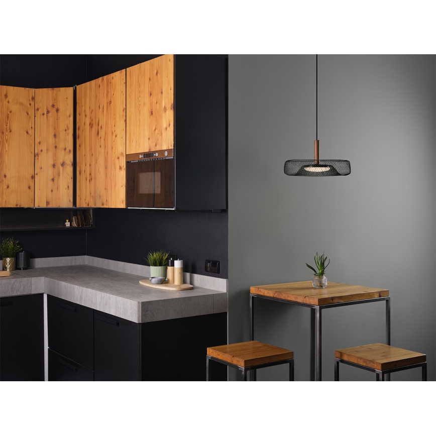 Osram - LED luster na sajli DECOR MESH LED/18,5W/230V prom. 40 cm crna/kaučukovo drvo