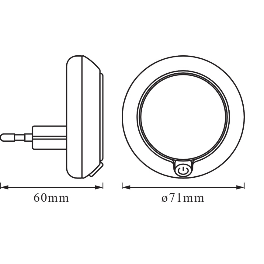 Osram - LED noćno svjetlo s senzorom LUNETTA LED/0,3W/230V 3000K