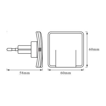 Osram - LED noćno svjetlo s senzorom LUNETTA LED/0,3W/230V bijelo