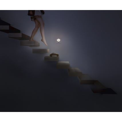 Osram - LED noćno svjetlo s senzorom pokreta i sumraka LUNETTA LED/0,31W/230V bijela