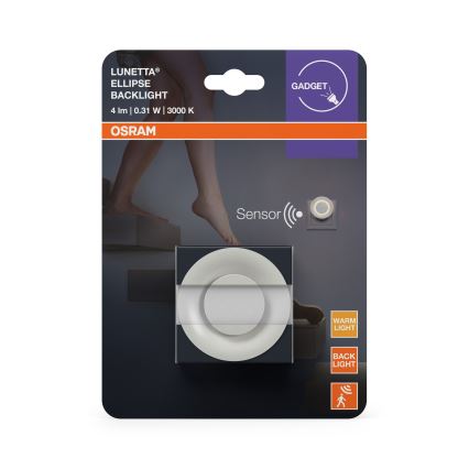 Osram - LED noćno svjetlo s senzorom pokreta i sumraka LUNETTA LED/0,31W/230V bijela