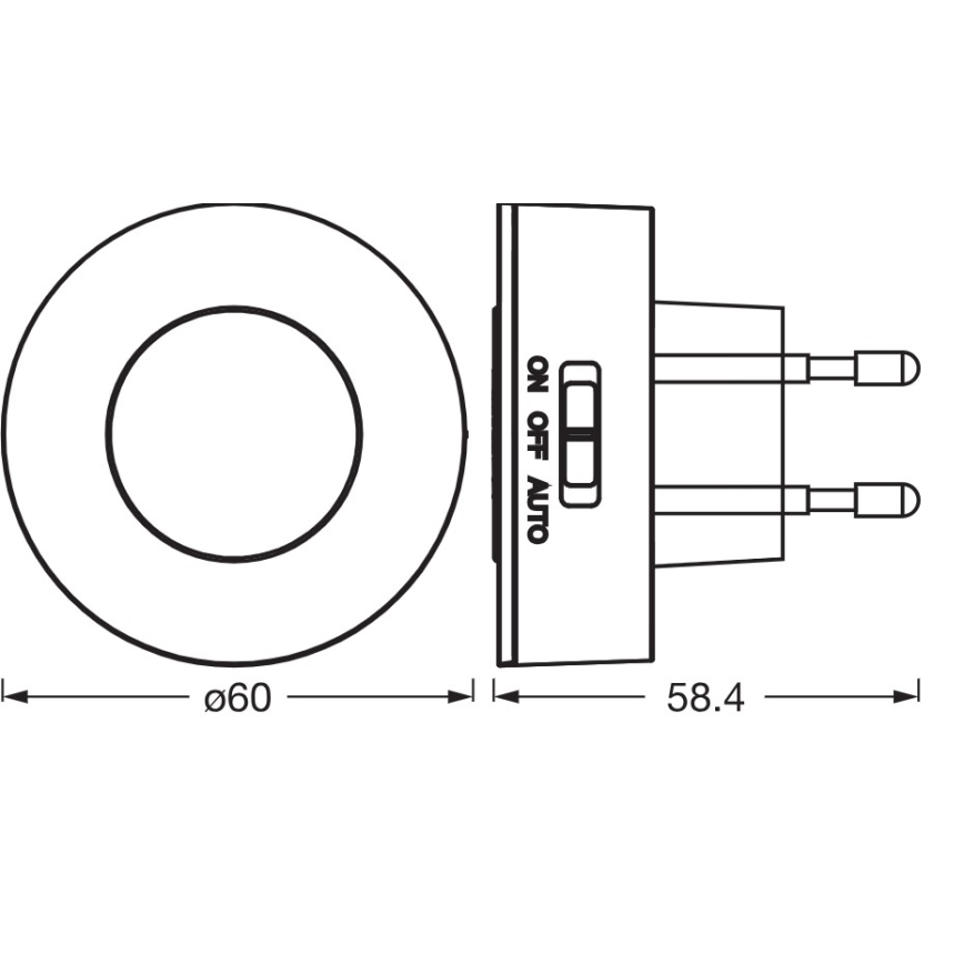 Osram - LED noćno svjetlo s senzorom pokreta i sumraka LUNETTA LED/0,31W/230V bijela