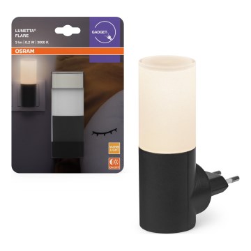 Osram - LED noćno svjetlo sa senzorom sumraka LUNETTA LED/0,2W/230V crna