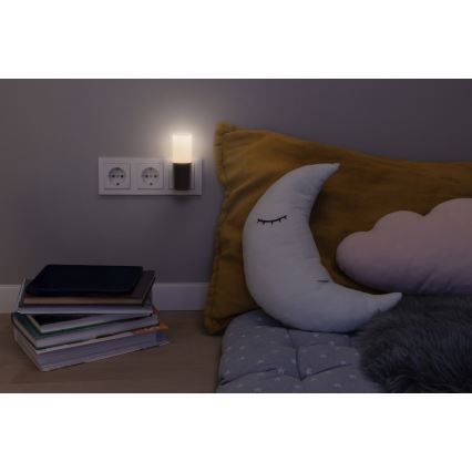 Osram - LED noćno svjetlo sa senzorom sumraka LUNETTA LED/0,2W/230V crna