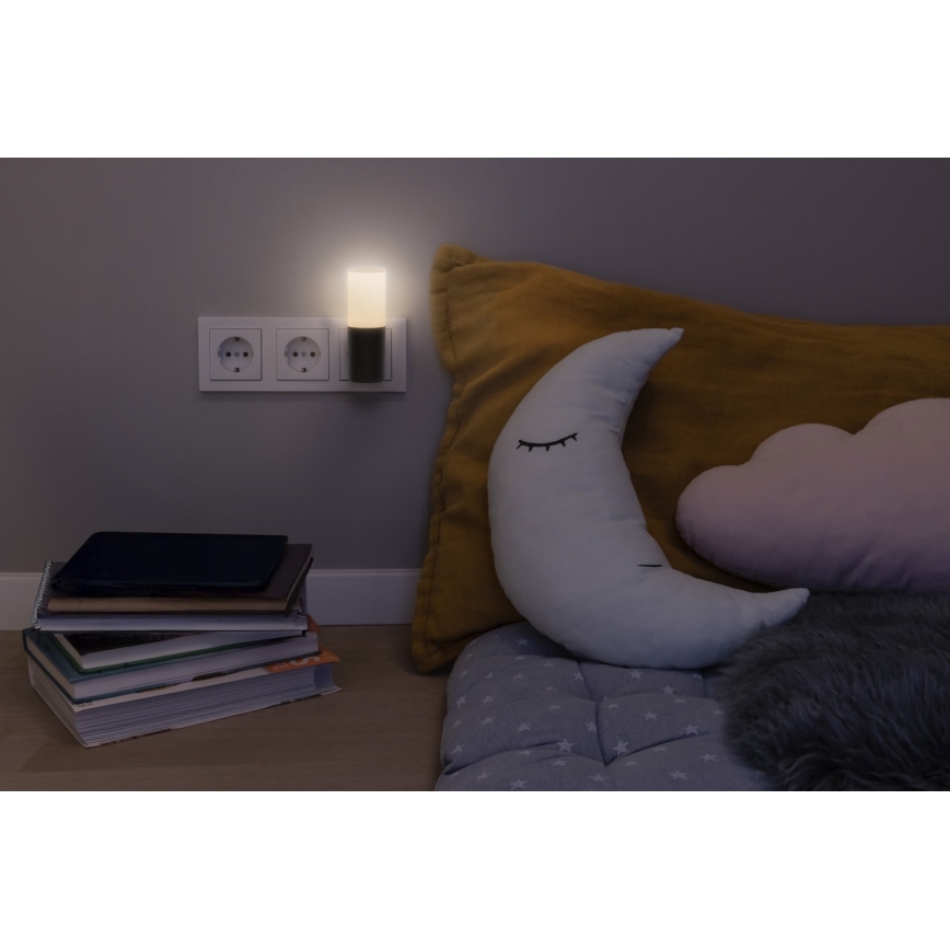 Osram - LED noćno svjetlo sa senzorom sumraka LUNETTA LED/0,2W/230V crna