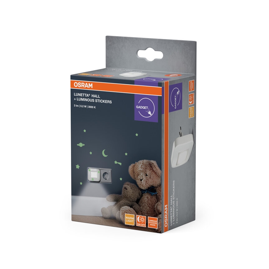 Osram - LED Noćno svjetlo sa senzorom sumraka LUNETTA LED/0,2W/230V
