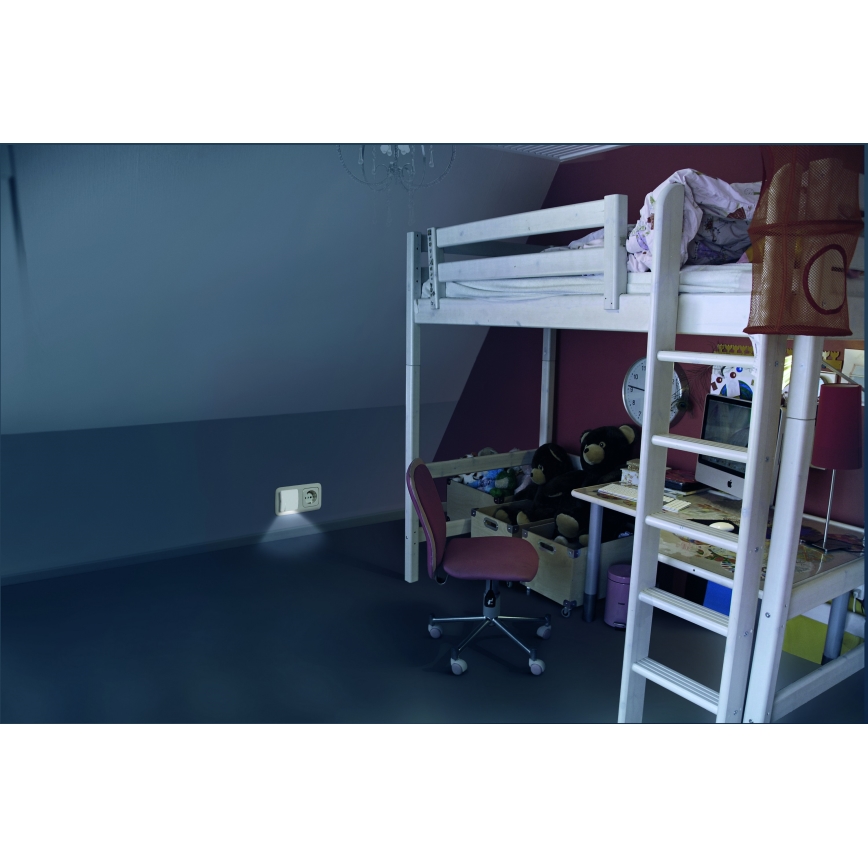 Osram - LED noćno svjetlo sa senzorom sumraka LUNETTA LED/0,3W/230V bijela