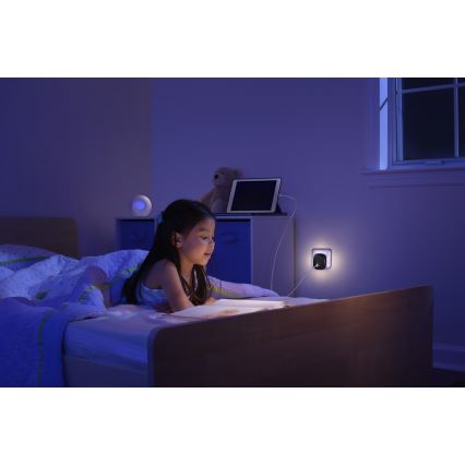 Osram - LED noćno svjetlo za utičnicu s senzorom i USB LUNETTA LED/12,5W/230V crna