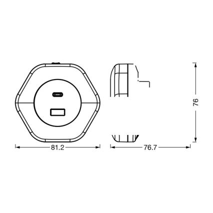 Osram - LED orijentacijsko svjetlo za utičnicu s USB-om LUNETTA LED/15W/230V bijela