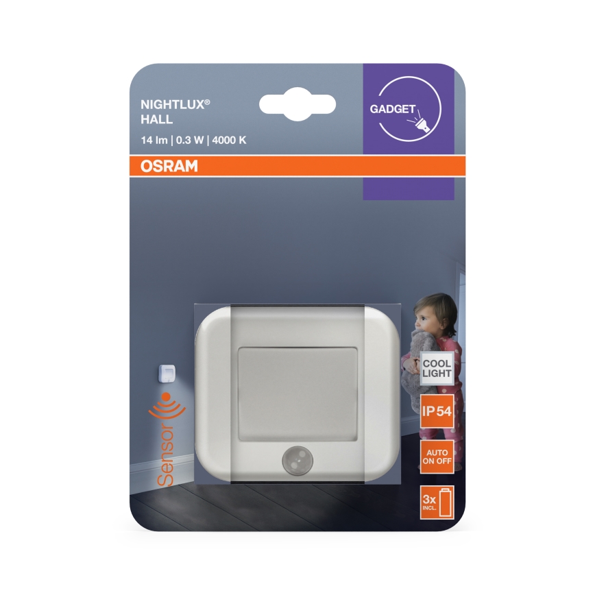 Osram - LED orijentacijska svjetiljka sa senzorom NIGHTLUX LED/0,3W/3xAAA IP54