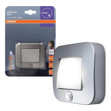 Osram - LED orijentacijska svjetiljka sa senzorom NIGHTLUX LED/0,3W/3xAAA IP54 srebrna