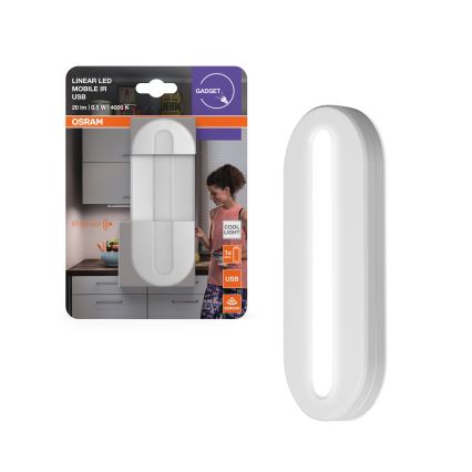 Osram - LED orijentacijsko svjetlo sa senzorom pokreta MOBILE LED/0,5W/3,7V 330 mAh CRI 90 bijela