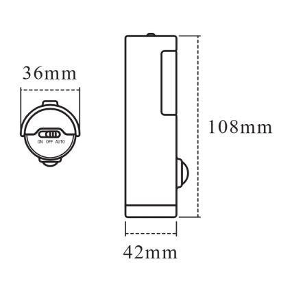 Osram - LED orijentacijsko svjetlo s senzorom NIGHTLUX LED/0,35W/3xAAA IP54 srebrne boje