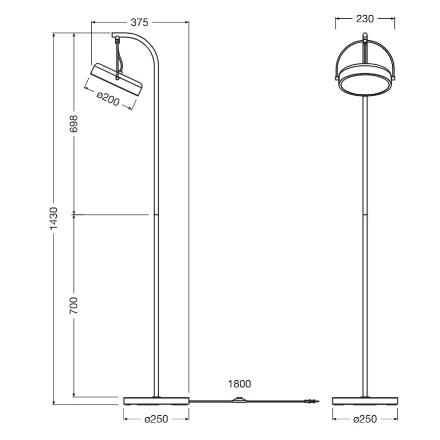 Osram - LED podna svjetiljka DECOR PUCK LED/12W/230V CRI 90 crna