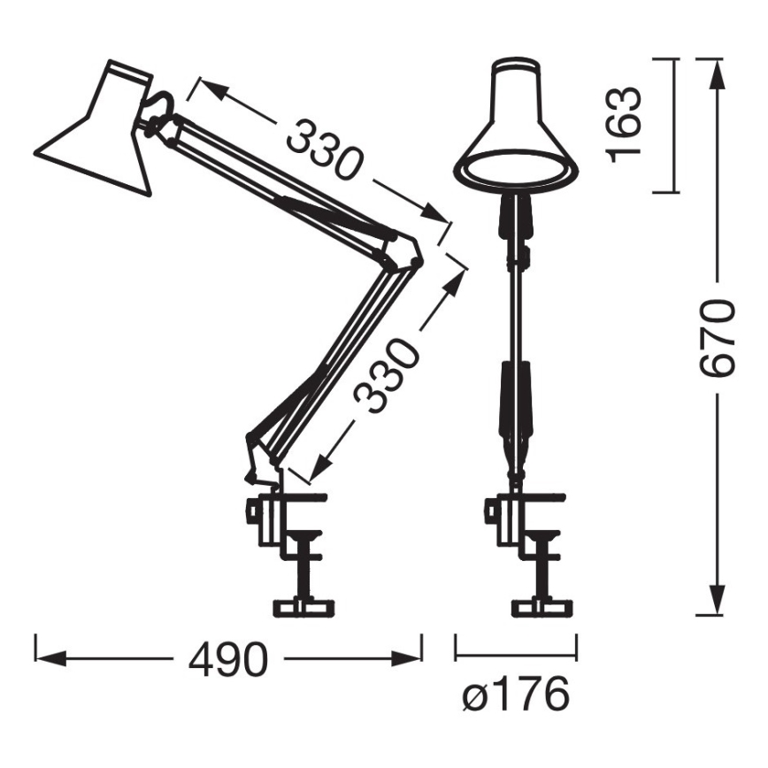 Osram - Prigušiva stolna lampa s kopčom OFFICE LINE LED/9W/230V 3000K crna