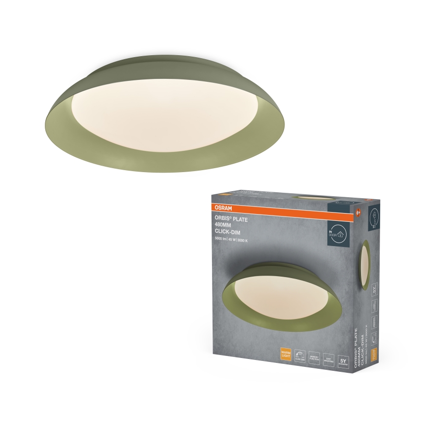 Osram - LED stropno svjetlo s mogućnošću prigušivanja PLATE LED/45W/230V Ø 48 cm zeleno