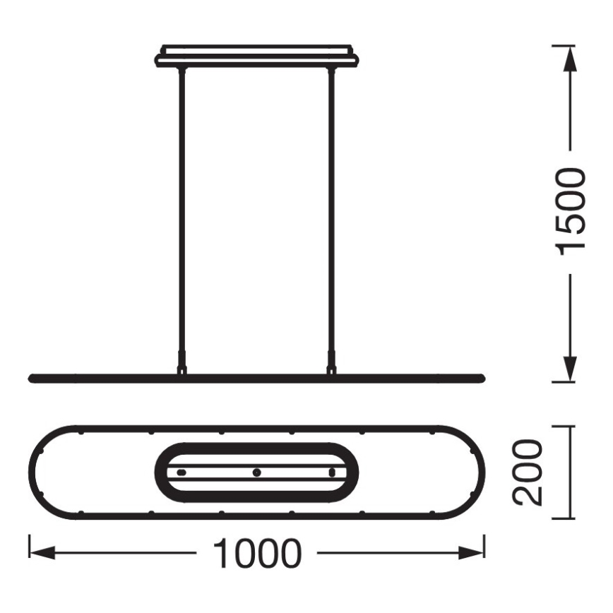 Osram - LED luster na sajli s mogućnošću prigušivanja OFFICE LINE LED/57W/230V 4000K 100 cm CRI 90 bijela