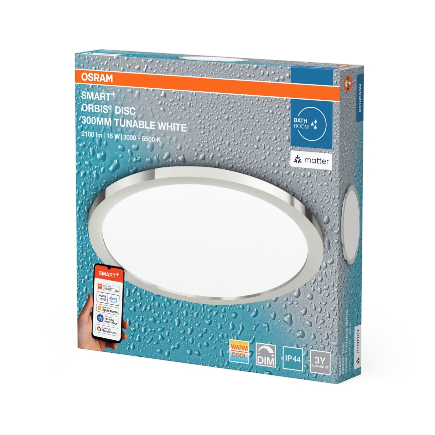 Osram - Prigušivo LED kupaonsko stropno svjetlo SMART+ DISC LED/18W/230V 3000-6500K IP44 Wi-Fi