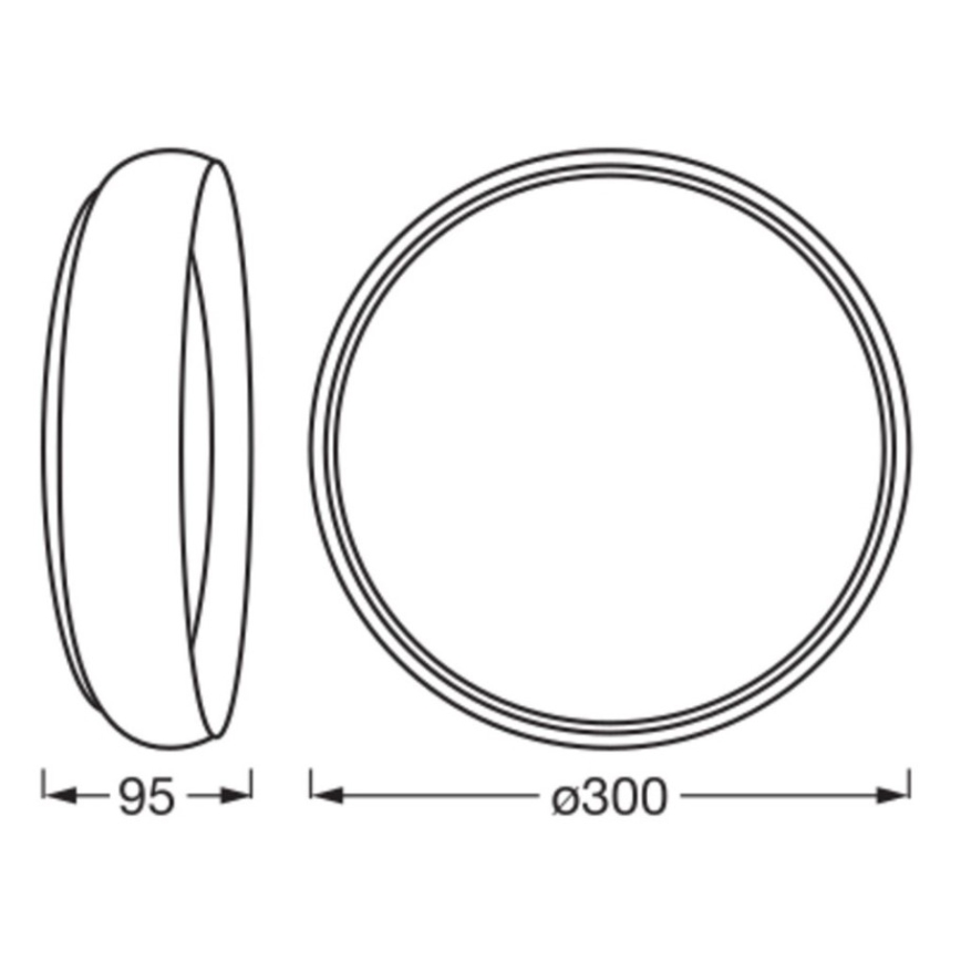 Osram - LED stropna svjetiljka s mogućnošću prigušivanja ORBIS LIVIA LED/16W/230V, promjer 30 cm, crna/bijela