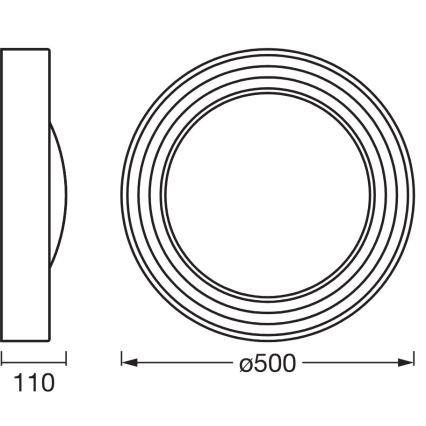 Osram - LED prigušivo stropno svjetlo ORBIS CONCRETE LED/24,5W/230V pr. 50 cm siva/beton