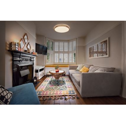 Osram - LED stropna svjetiljka s mogućnošću prigušivanja ORBIS WOODBURRY LED/24W/230V Ø 39 cm bež