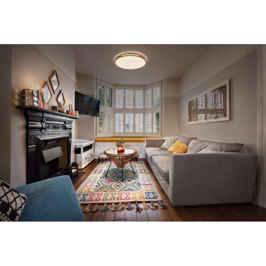 Osram - LED stropna svjetiljka s mogućnošću prigušivanja ORBIS WOODBURRY LED/24W/230V Ø 39 cm bež