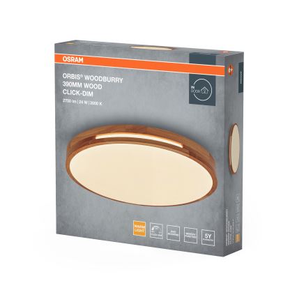 Osram - LED stropna svjetiljka s mogućnošću prigušivanja ORBIS WOODBURRY LED/24W/230V Ø 39 cm bež