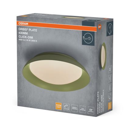 Osram - LED prigušivo stropno svjetlo PLATE LED/35W/230V Ø 43 cm zeleno