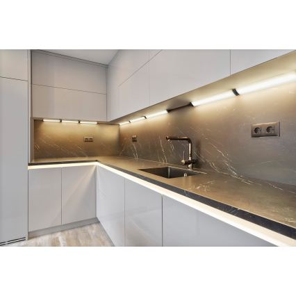 Osram - LED prigušiva svjetiljka za montažu ispod ormarića s detektorom pokreta LINEAR ANGLE LED/5W/230V 3000/4000/6500K 35 cm crna