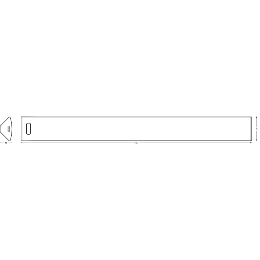 Osram - LED osvjetljenje za ispod ormara s mogućnošću prigušivanja i senzorom pokreta LINEAR ANGLE LED/7,5W/230V 3000/4000/6500K 55 cm crno