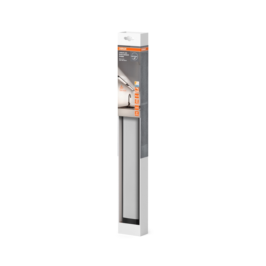 Osram - LED prigušivo svjetlo ispod ormarića s detektorom pokreta LINEAR EDGE LED/8W/230V 3000/4000/6500K 50 cm crno