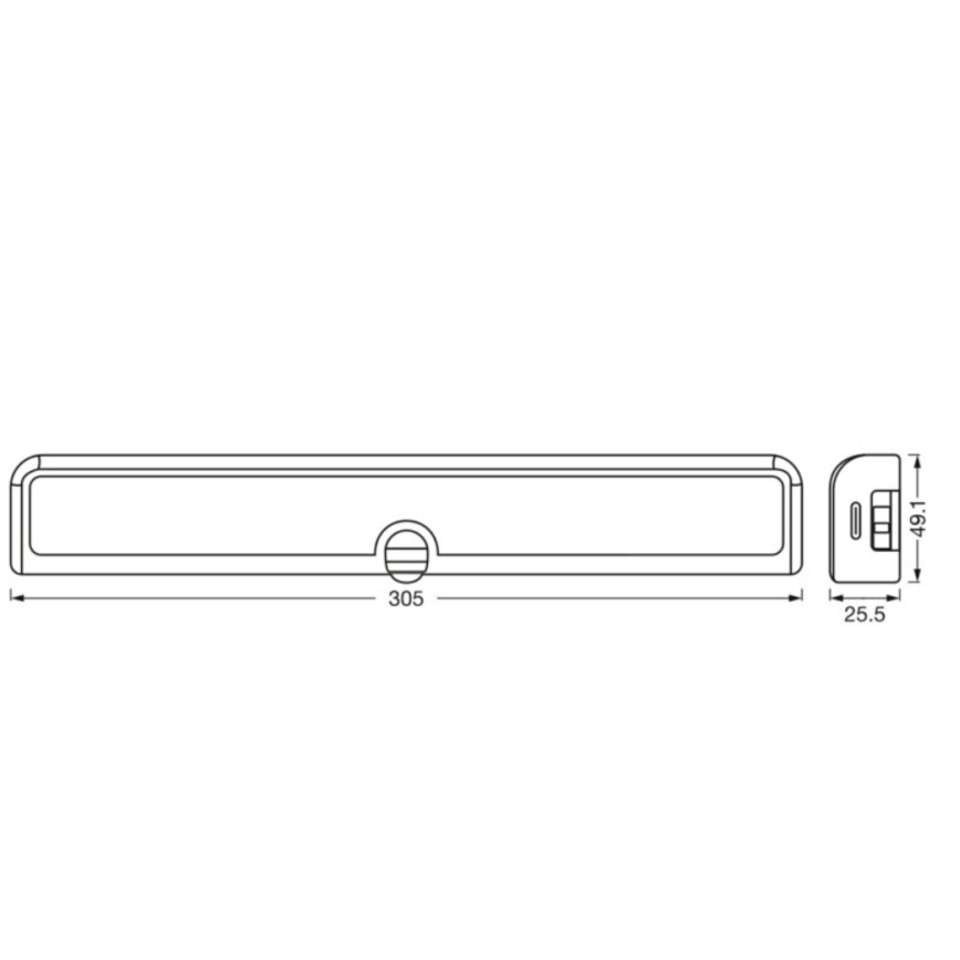Osram - Prigušivo LED svjetlo za ispod ormarića sa senzorom pokreta i sumraka LINEAR LED/3,8W/5V/3xAA 3000K 30 cm bijela