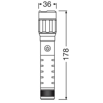 Osram - punjiva LED svjetiljka s podesivom svjetlinom LEDINSPECT PRO TORCH 800 LED/8W/3,7V 2200 mAh IP44