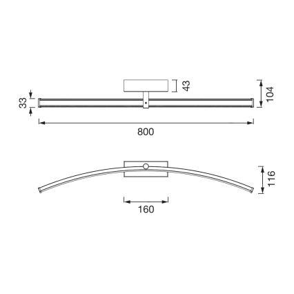Osram - LED osvjetljenje za kupaonsko ogledalo PLUTON LED/15W/230V 3000/4000K 80 cm IP44 crna