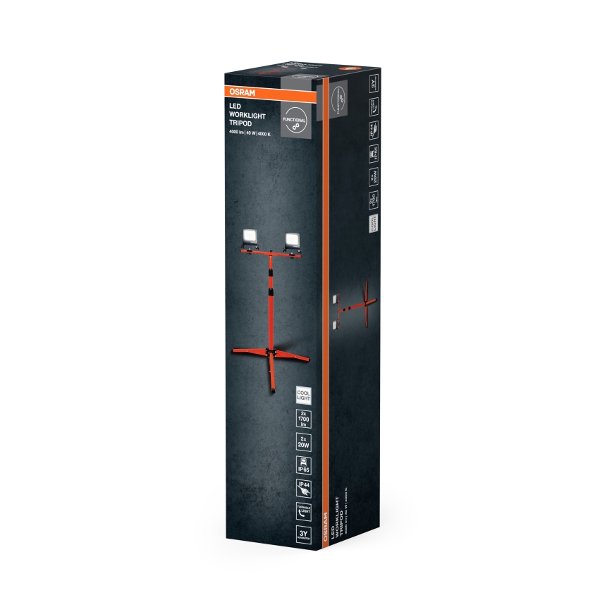 Osram - LED reflektor s držačem TRIPOD 2xLED/20W/230V 4000K IP65 narančasta/antracit