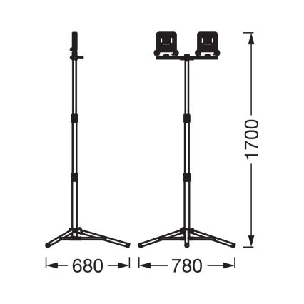 Osram - LED reflektor s držačem TRIPOD 2xLED/20W/230V 4000K IP65 narančasta/antracit