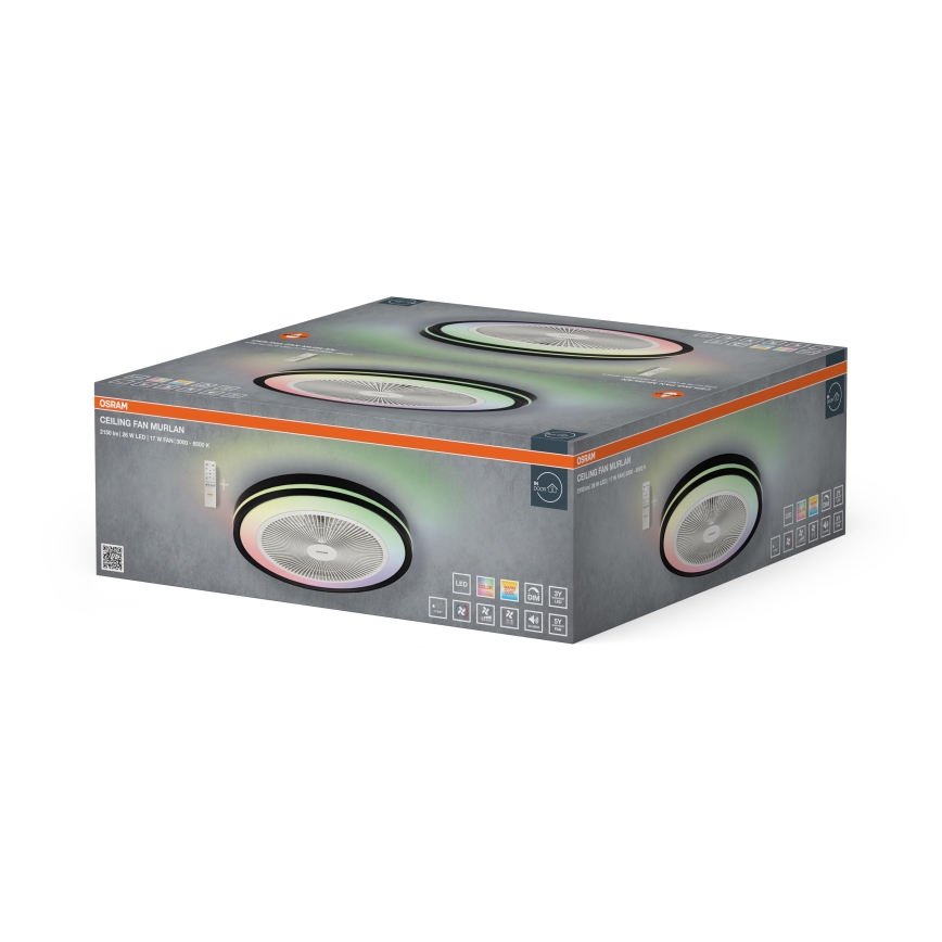 Osram - LED prigušivo stropno svjetlo s ventilatorom MURLAN LED/26W/230V 3000-6500K + daljinsko upravljanje