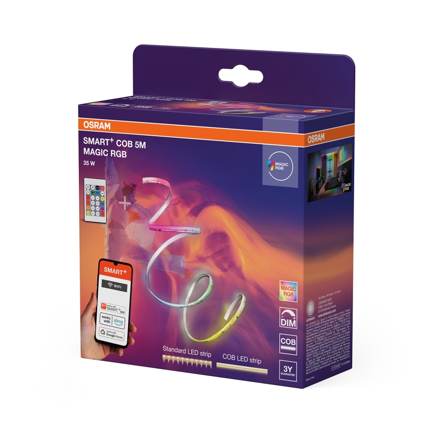 Osram - LED RGB traka s mogućnošću prigušivanja SMART+ MAGIC 5m LED/35W/230V Wi-Fi + daljinski upravljač