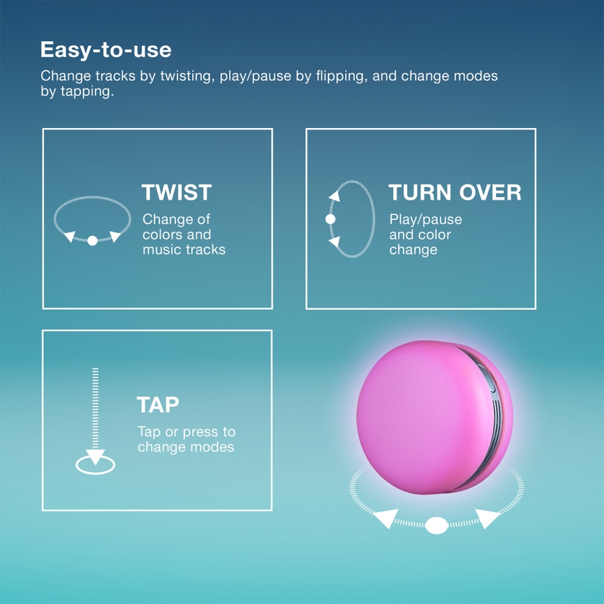 Osram - SMART+ MACARON LED RGB prigušivi zvučnik LED/1,75W/3,7V 450 mAh žuta